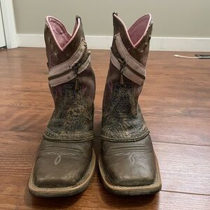 Ariat Brown and Pink Ankle Boots